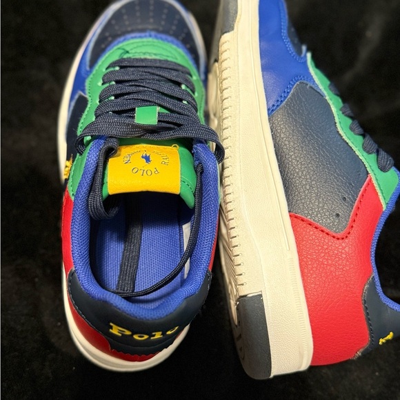 Polo by Ralph Lauren Kids Green and Blue Sneakers with Vibrant Design - Picture 11 of 14